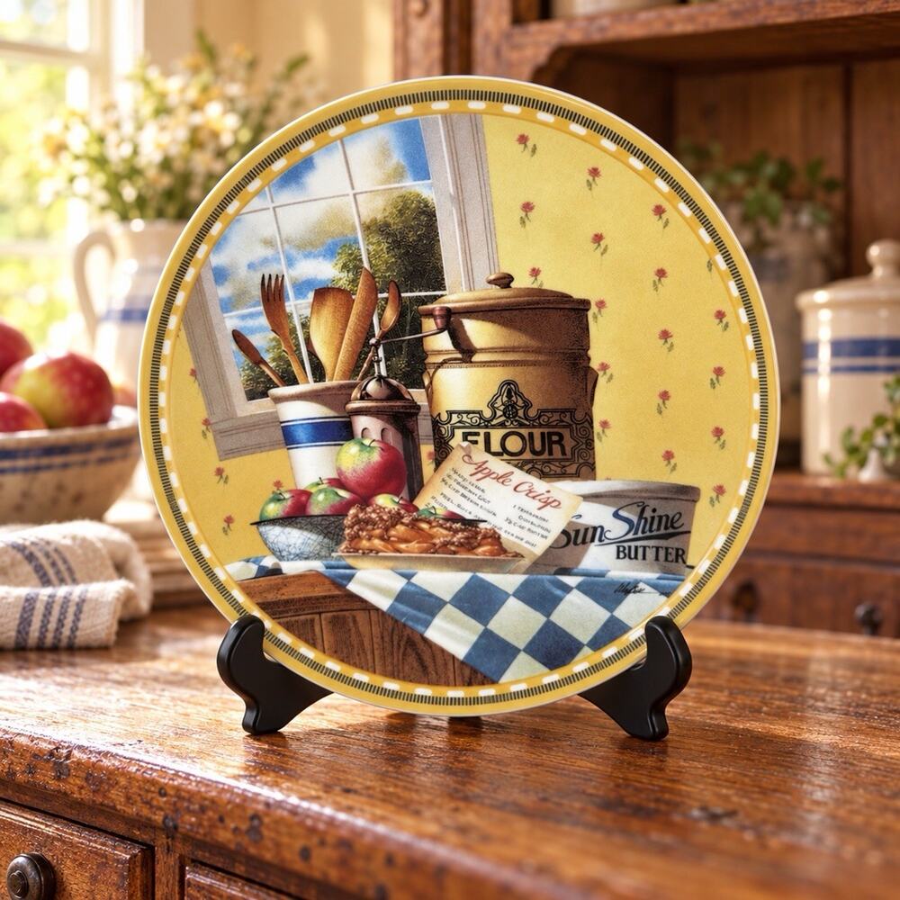 VTG Knowles Apple Crisp Michael J Weber Collector Plate 1991 Kitchen Box COA